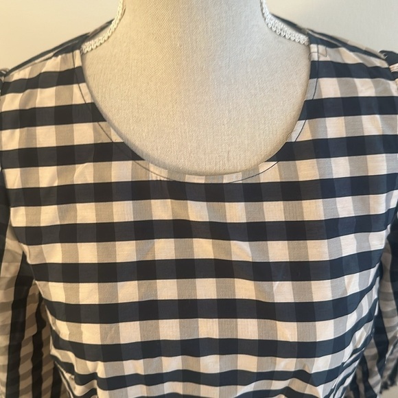 H&M Gingham Balloon Long Puff Sleeves Dress Small Black and White - Picture 6 of 9